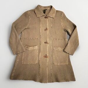 Focus Casual Life Waffle Knit Lightweight Jacket Size Small Wooden Toggle Button